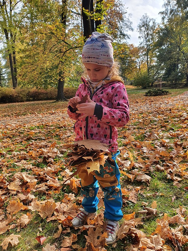 Prozkoumáváme park na podzim, listové hrátky a vaření přesnídávky:)