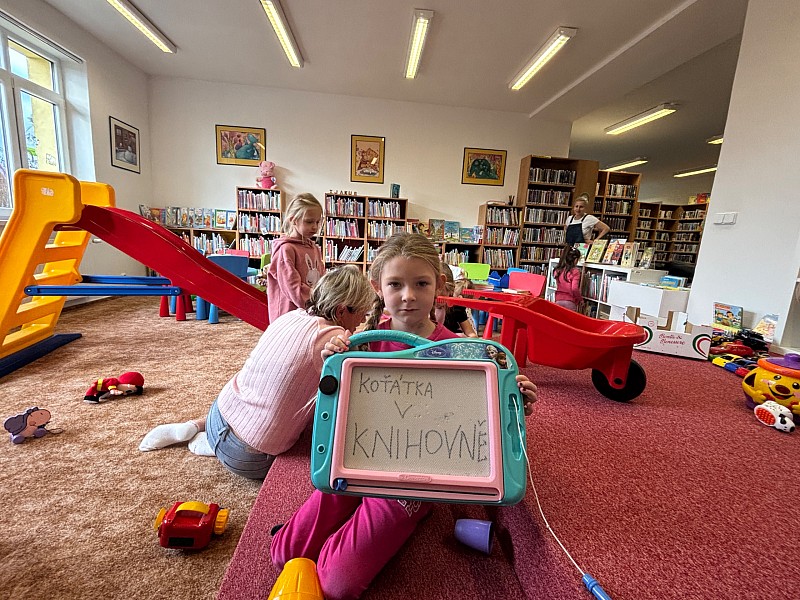 Koťátka byly v knihovně 