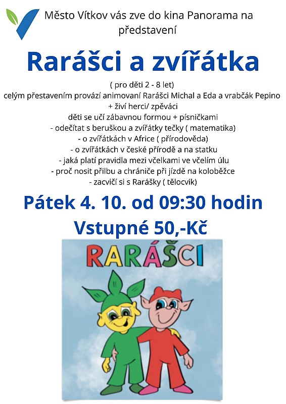 Rarášci a zvířátka - Kino Vítkov