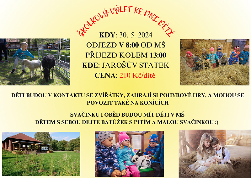 školkový výlet ke dni dětí